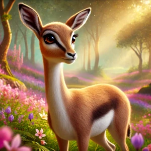zarte süße Gazelle im Blumenmeer