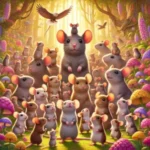 die ganze Mäusefamilie im Glückswald