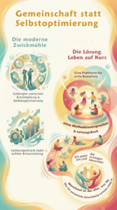 grafische Darstellung einer persönlichen Problemlage und dem Vorteil einer Community