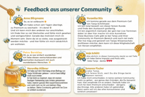 Rückmeldungen von sechs Gruppenmitgliedern