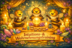 Stammtischbesucher versammeln sich um einen Wahrsagetisch