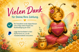 Biene mit Danke-Herz für die erhaltene Zahlung